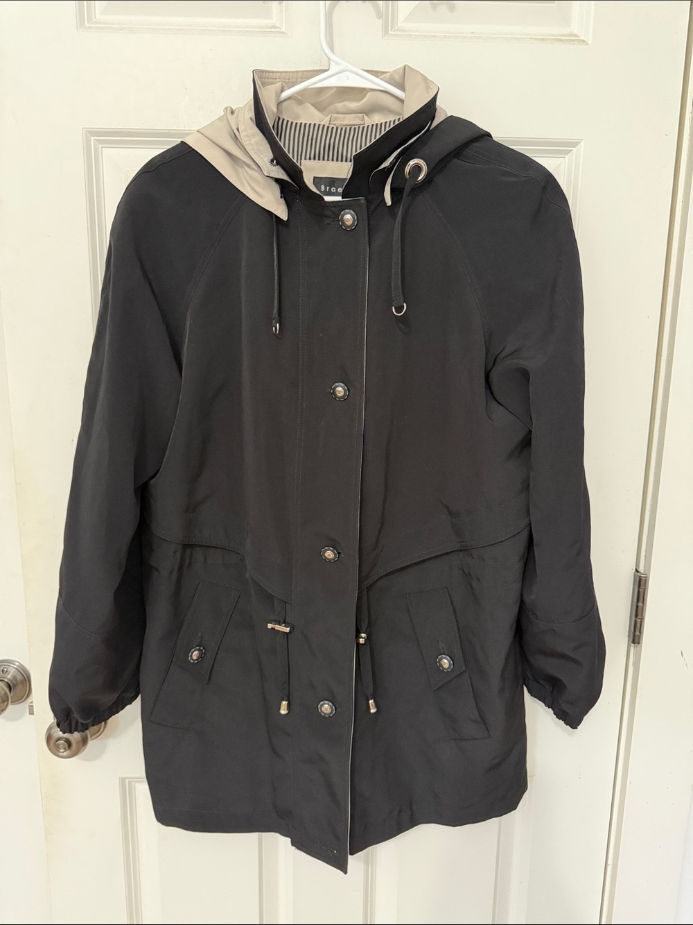 Braetan Black Weatherproof Hooded Anorak Rain Jacket size medium
